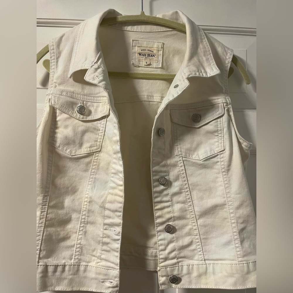 Wax Jean Kids White Denim Vest - Picture 3 of 4